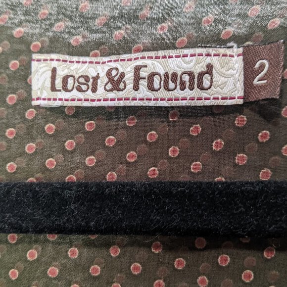 Lost & Found Green Dress with Polka Dots and Lace Trim - Picture 4 of 4